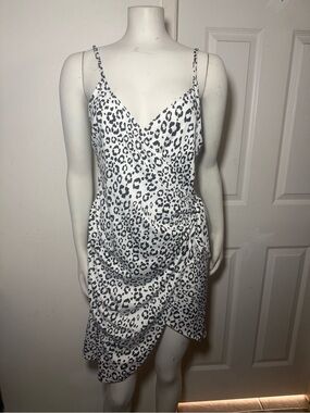 love...ady White and Black Leopard Slip Mini Dress